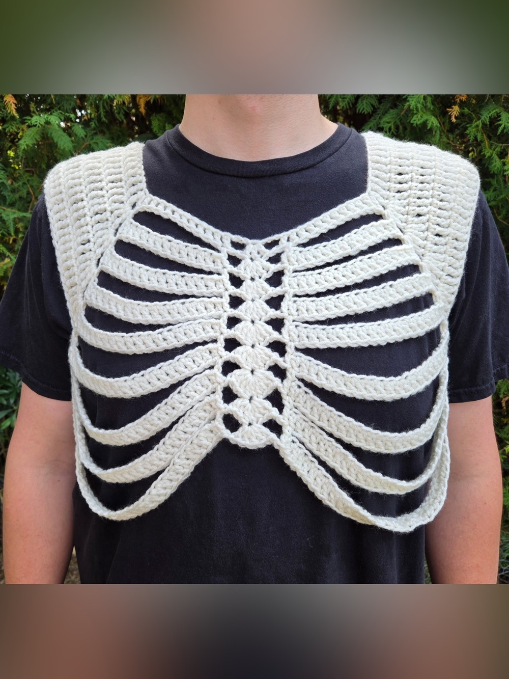 Crochet Skeleton Halloween Rib Cage top one size fits most